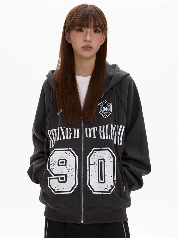 Y2K Hooded Sweat Jacket