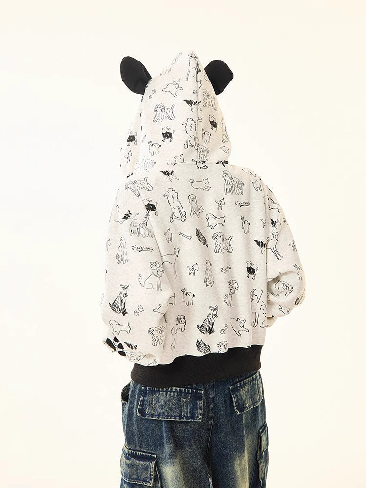 Dog Print Hoodie