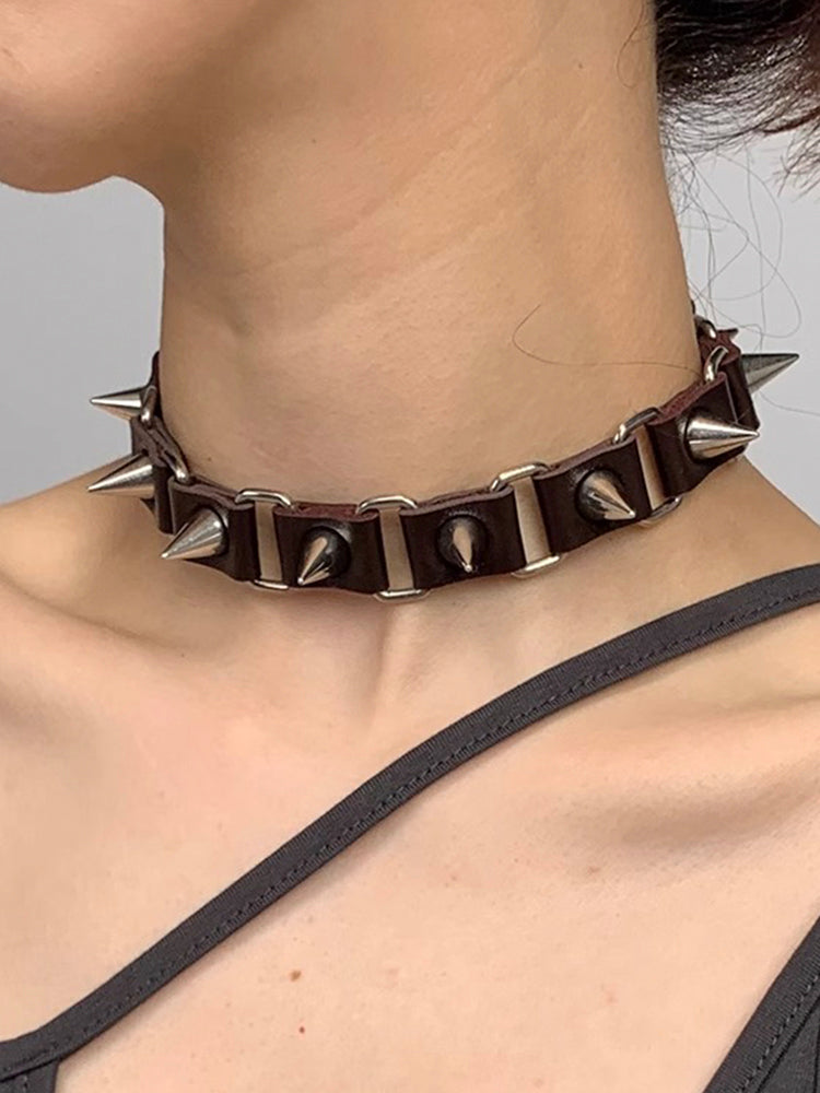 Y2K Spiky Punk Choker