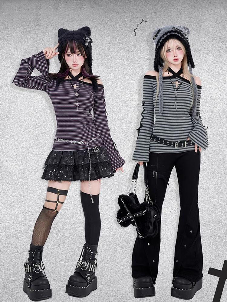 Y2K Striped Top