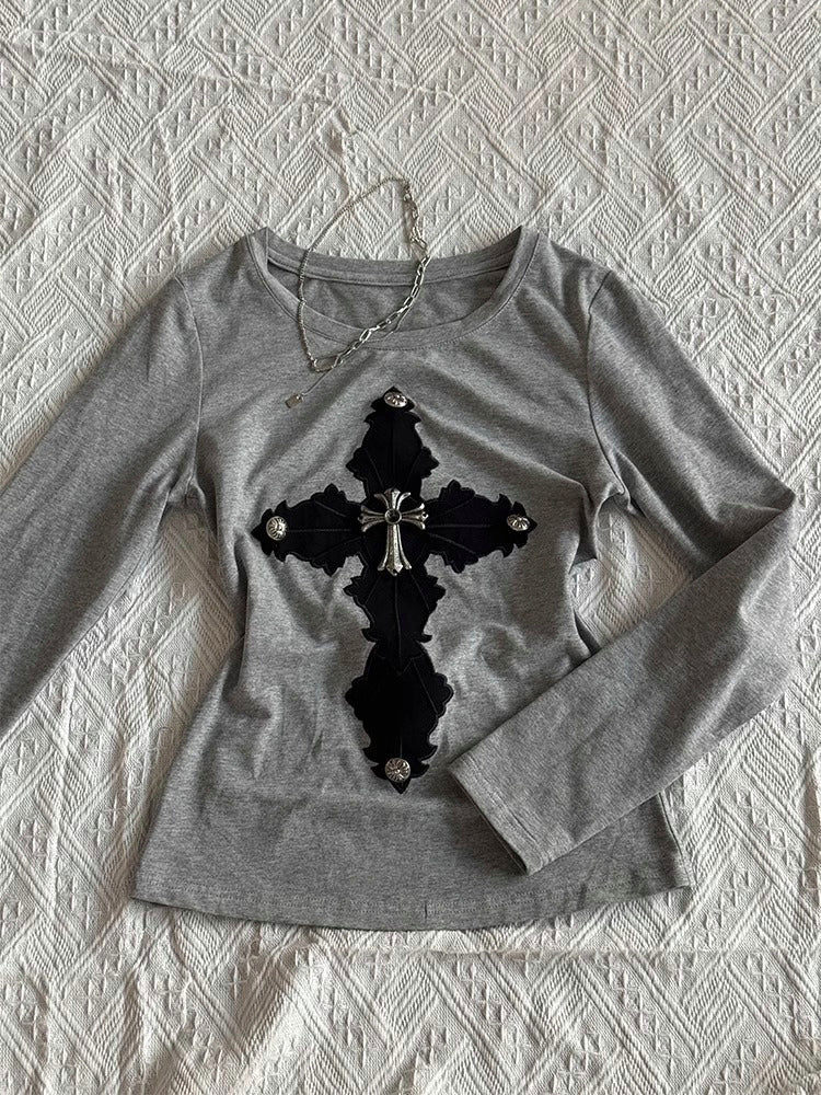 Y2K Cross Long Sleeve Top