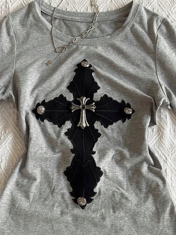 Y2K Cross Long Sleeve Top