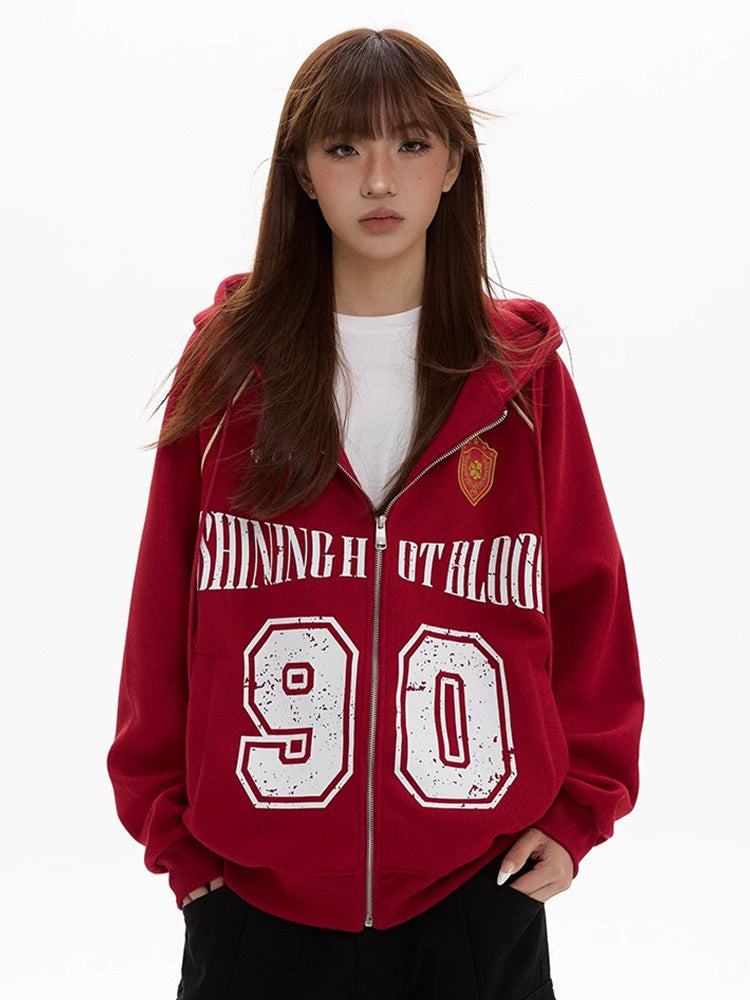 Y2K Hooded Sweat Jacket