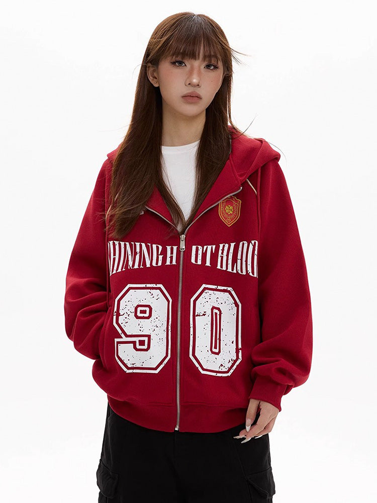 Y2K Hooded Sweat Jacket