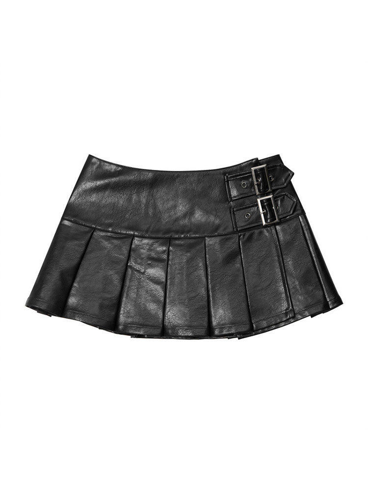 Y2K Leather Mini Skirt
