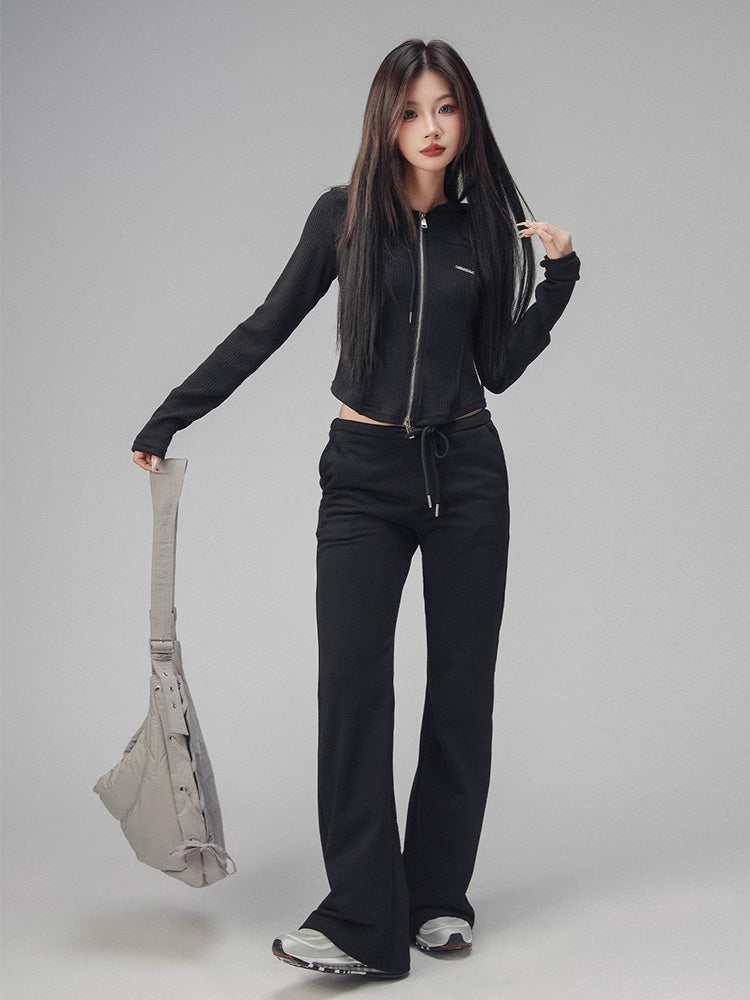 Double Zip Knit Hoodie