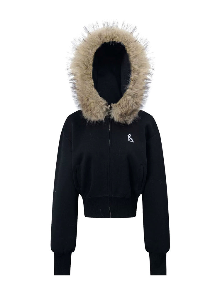 Y2K Black Fur Coat