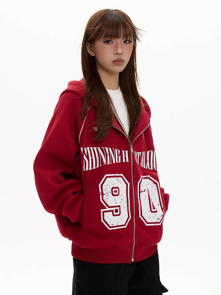 Y2K Hooded Sweat Jacket