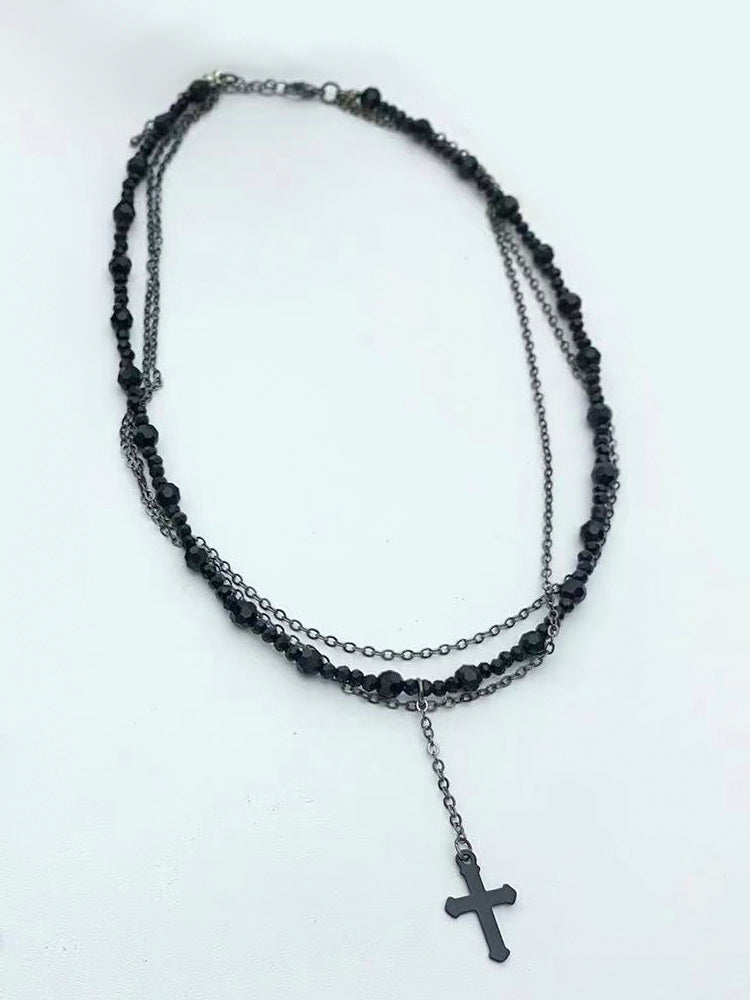 Y2K Cross Beaded Necklace