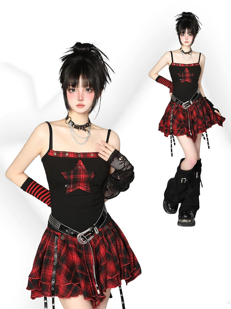 Red Checkered Skirt