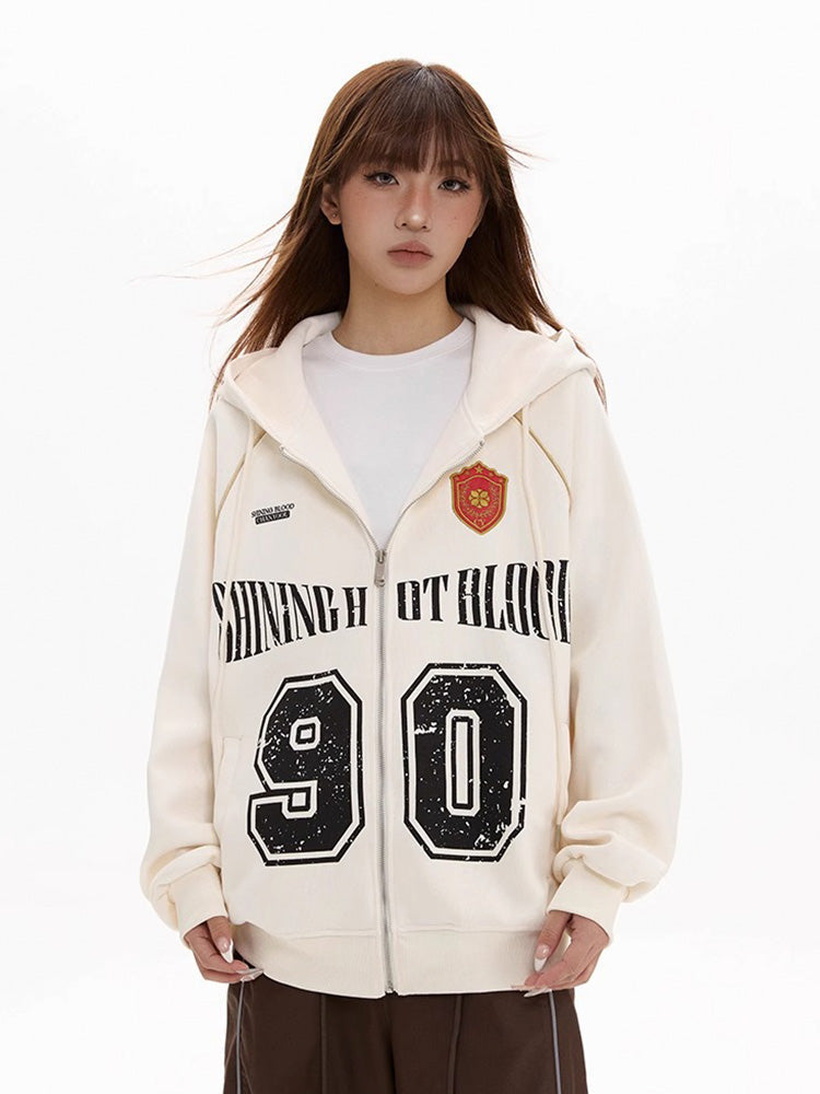 Y2K Hooded Sweat Jacket