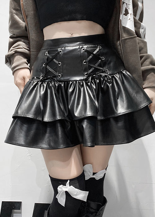 2000s Leather Skirt