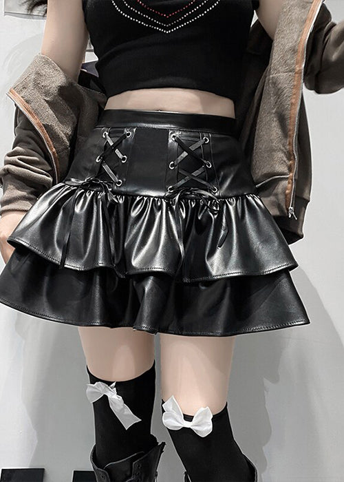 2000s Leather Skirt