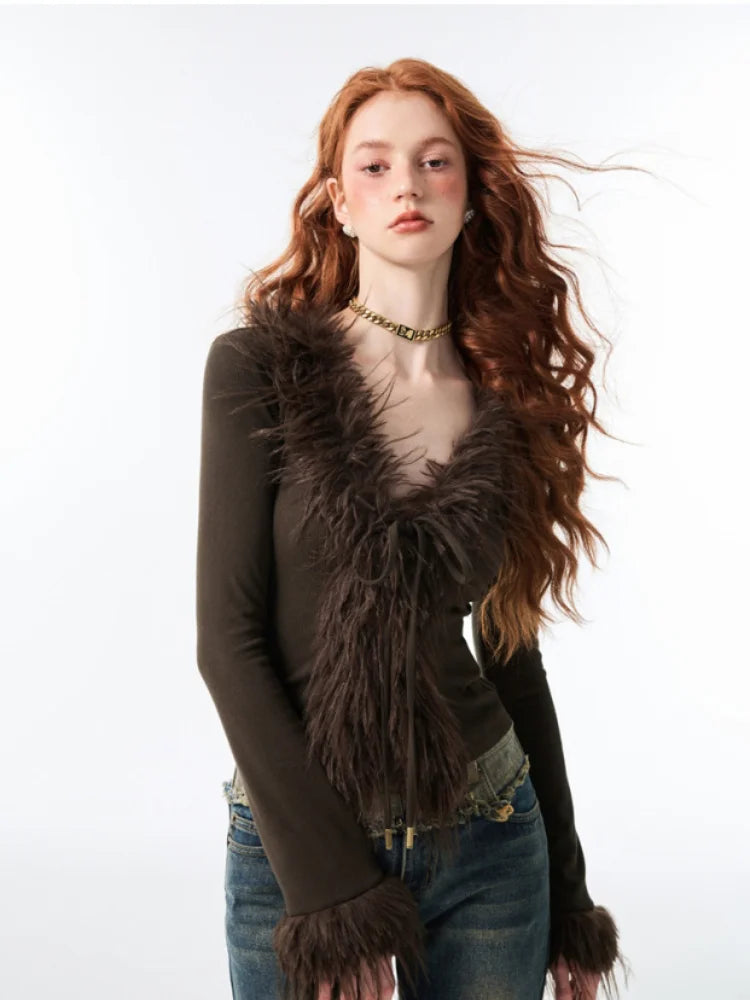 Y2K Fluffy Cardigan
