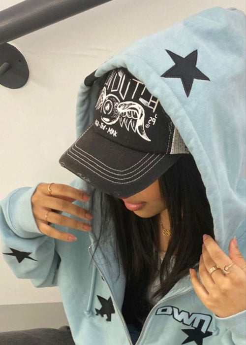 Y2K Star Zip Up Hoodie