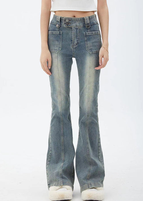 90s Y2K Low Rise Fit and Flare Jeans/ US 0/ Pants 