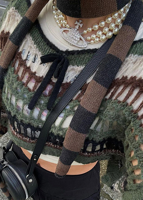 Y2K Striped Sweater