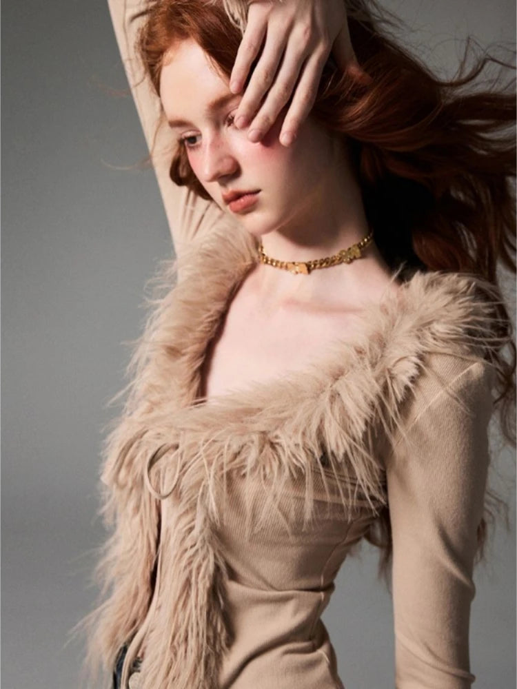 Y2K Fluffy Cardigan
