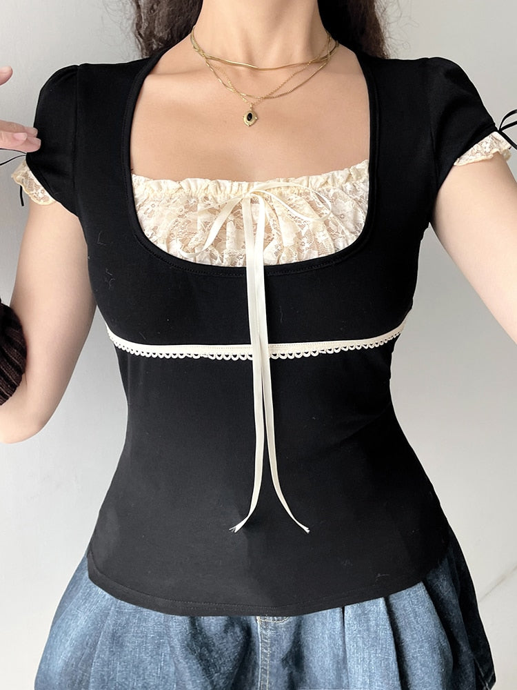 Y2K Lace Corset Top