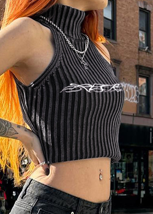 Y2K Black Crop Top