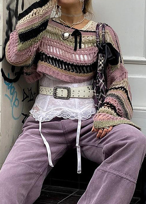 Y2K Striped Sweater