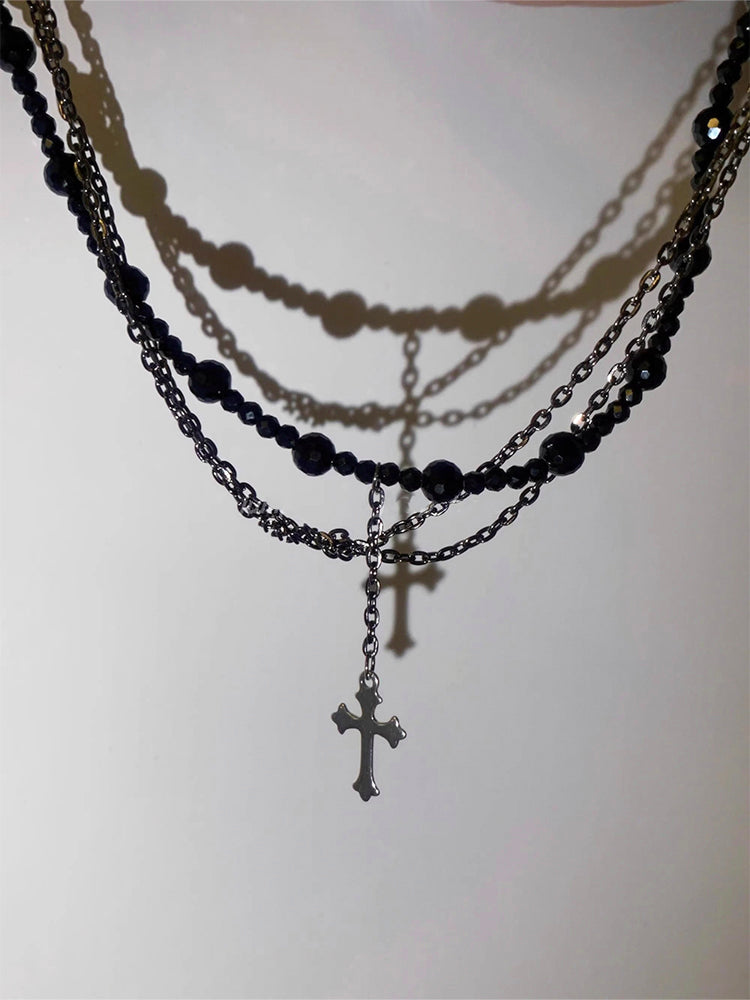 Y2K Cross Beaded Necklace