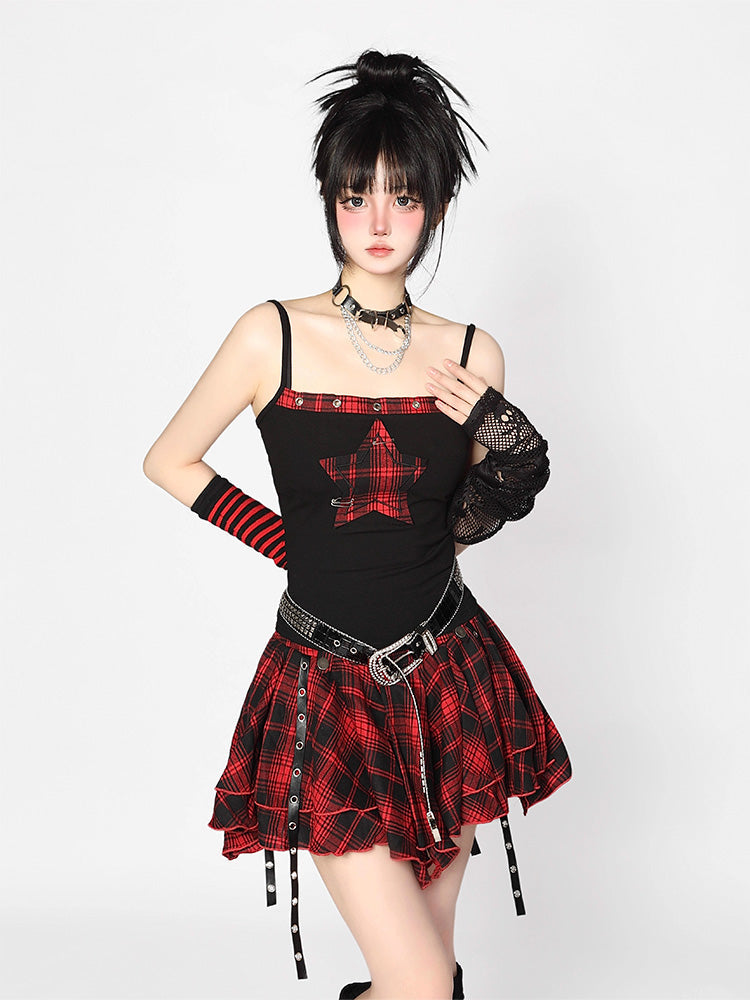 Red Checkered Skirt