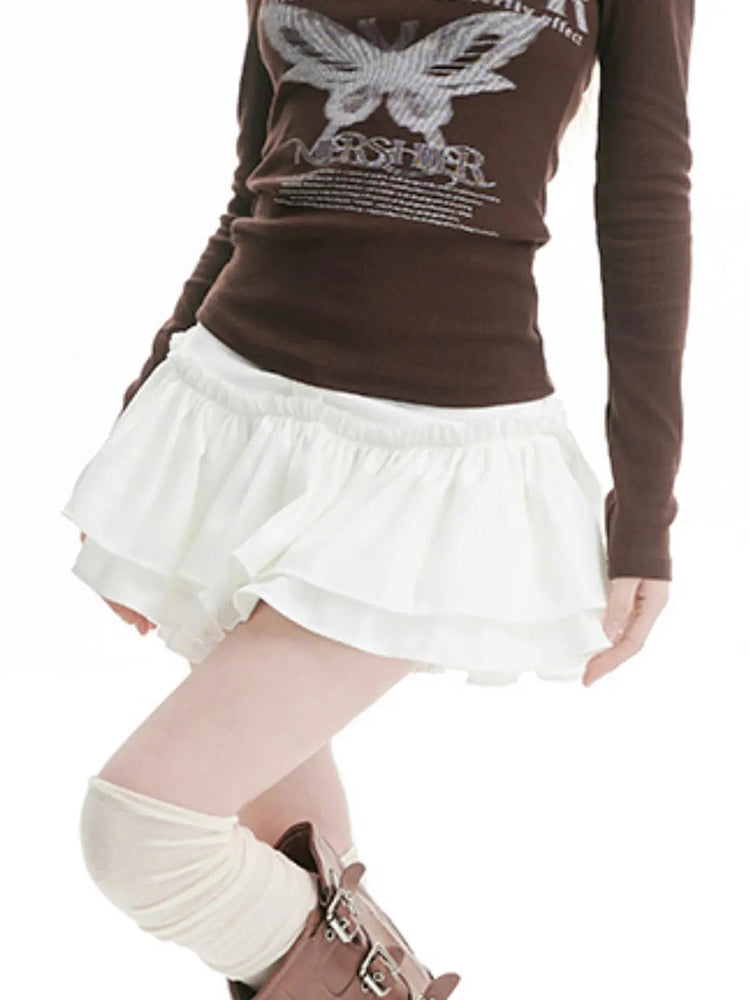 Y2K Ruffle Mini Skirt