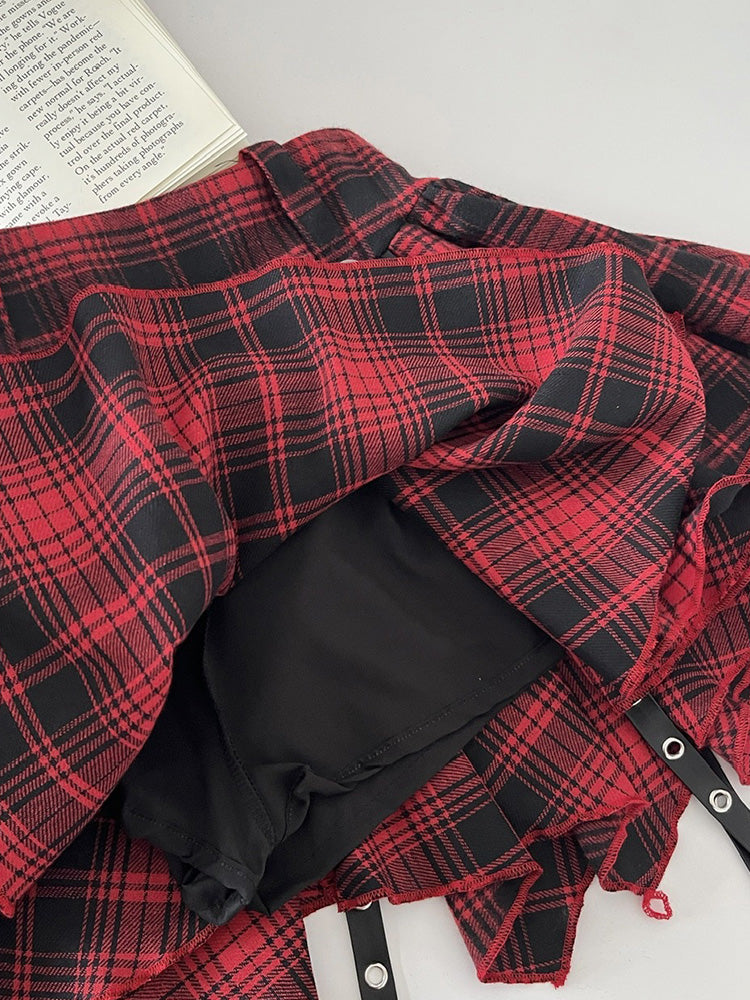 Red Checkered Skirt