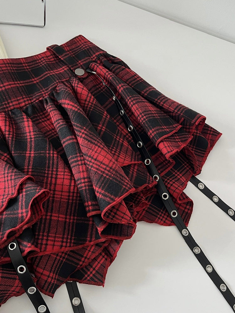 Red Checkered Skirt