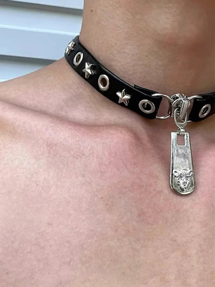 Y2K Leopard Choker Collar