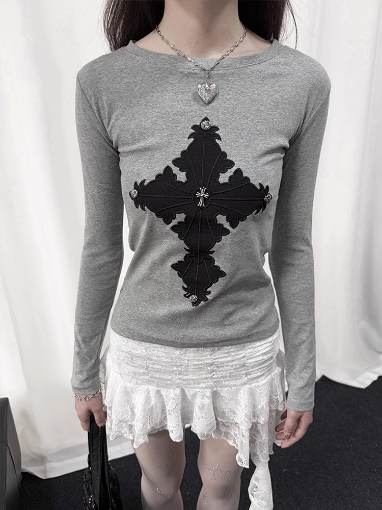 Y2K Cross Long Sleeve Top