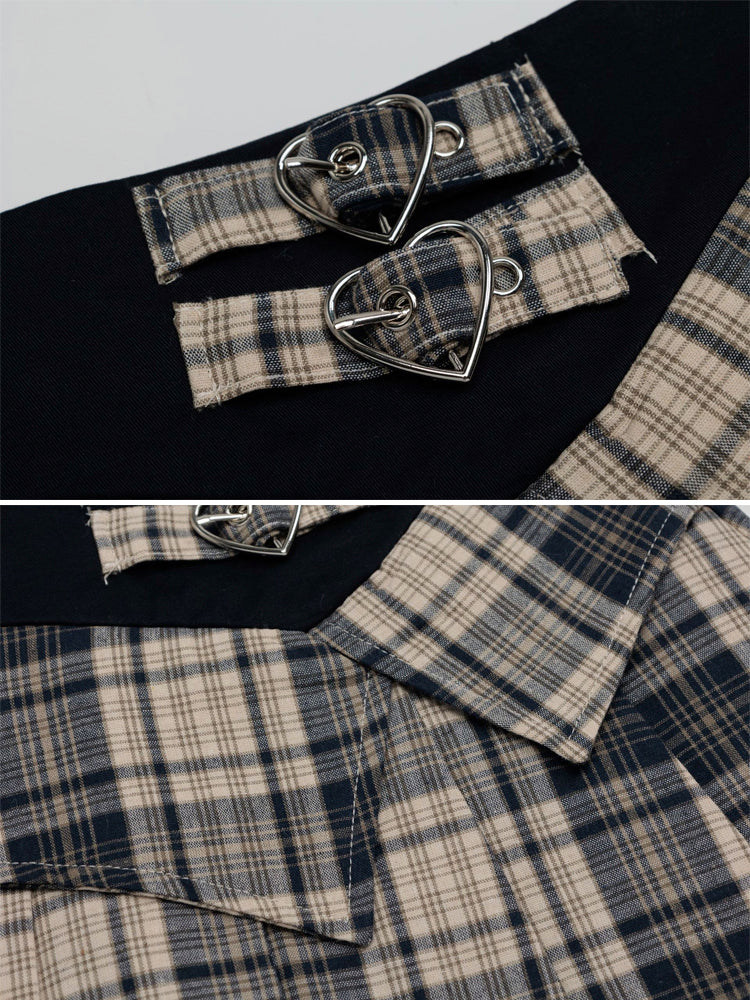 Y2K Heart Pleated Skirt