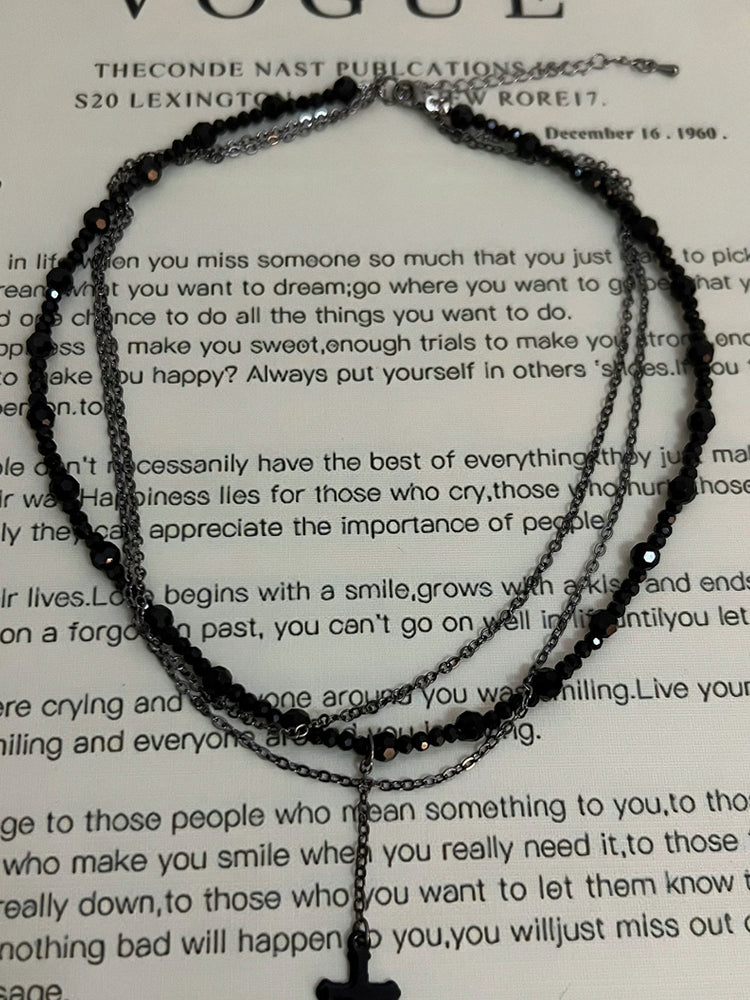 Y2K Cross Beaded Necklace