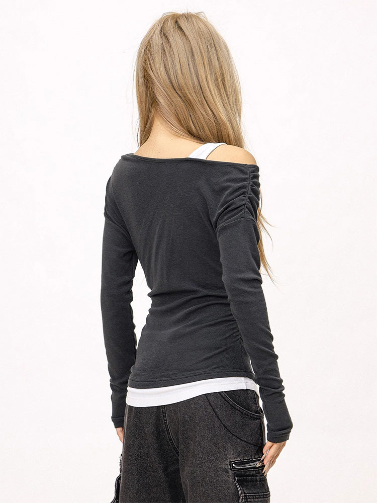 Black Y2K Long Sleeve Shirt