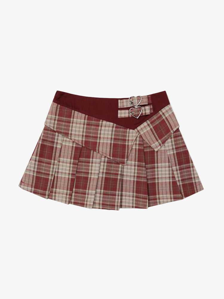 Y2K Heart Pleated Skirt