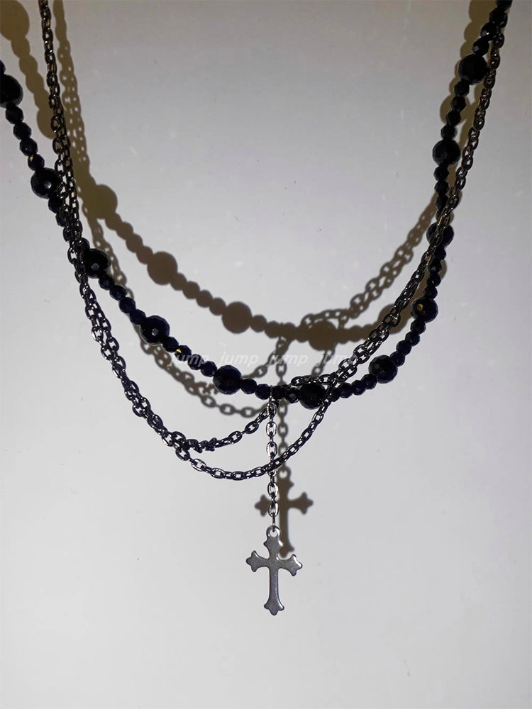 Y2K Cross Beaded Necklace
