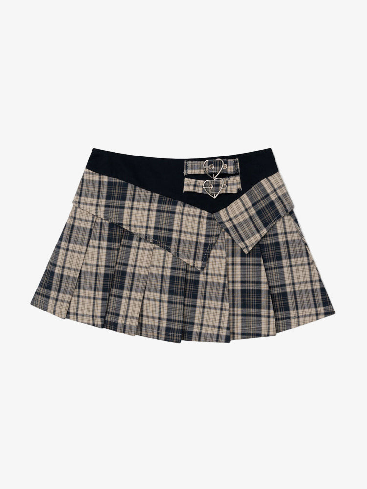 Y2K Heart Pleated Skirt