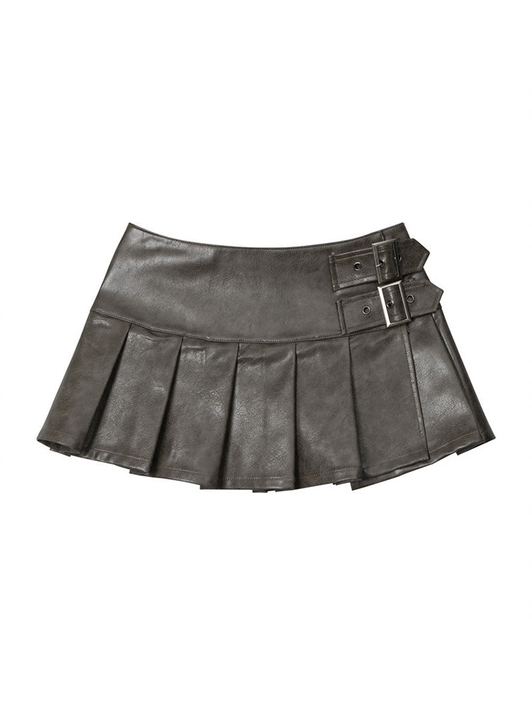 Y2K Leather Mini Skirt