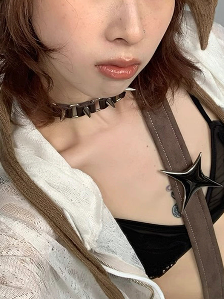 Y2K Spiky Punk Choker