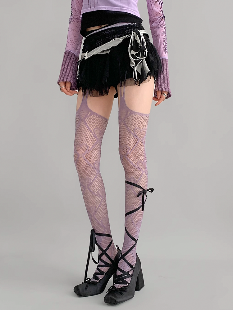 Heart Fishnet Tights