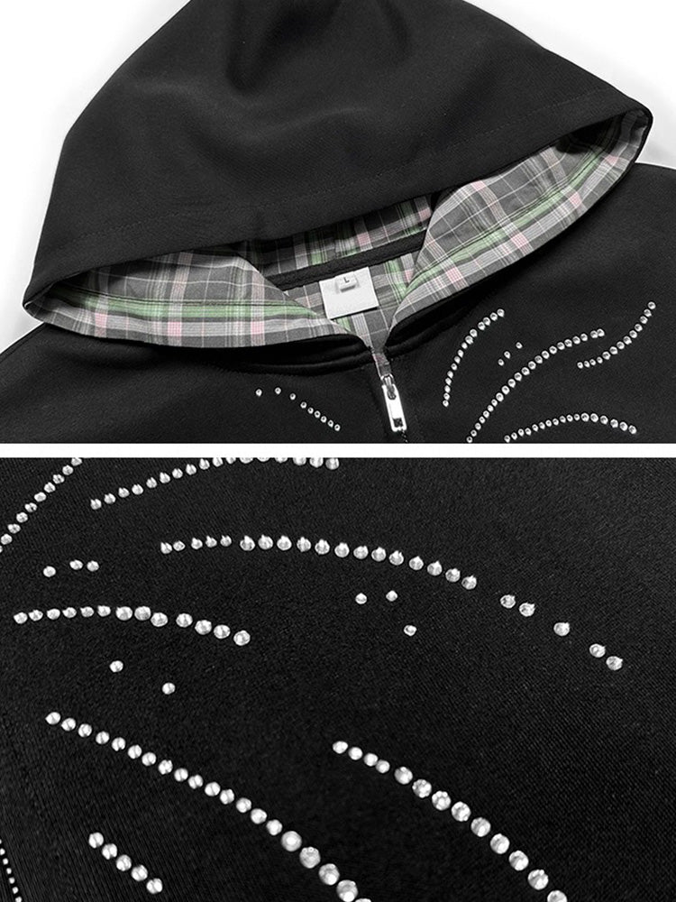 Y2K Plaid Lined Hoodie