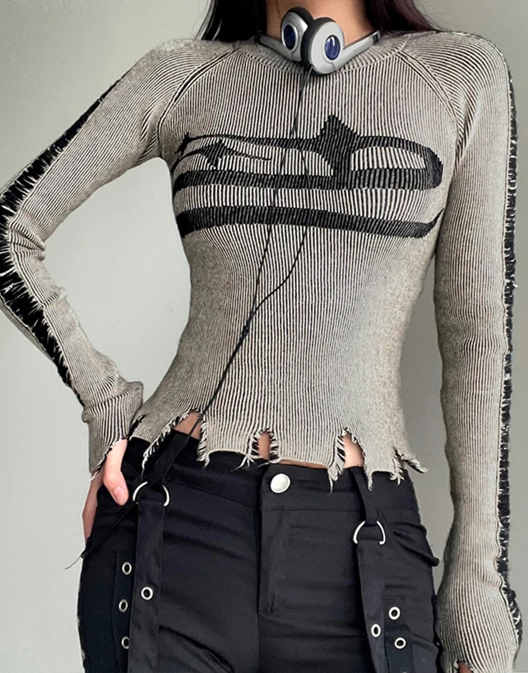 Y2K Long Sleeve Crop Top