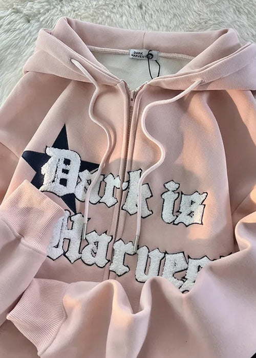 2000s Pink Zip Up Hoodies