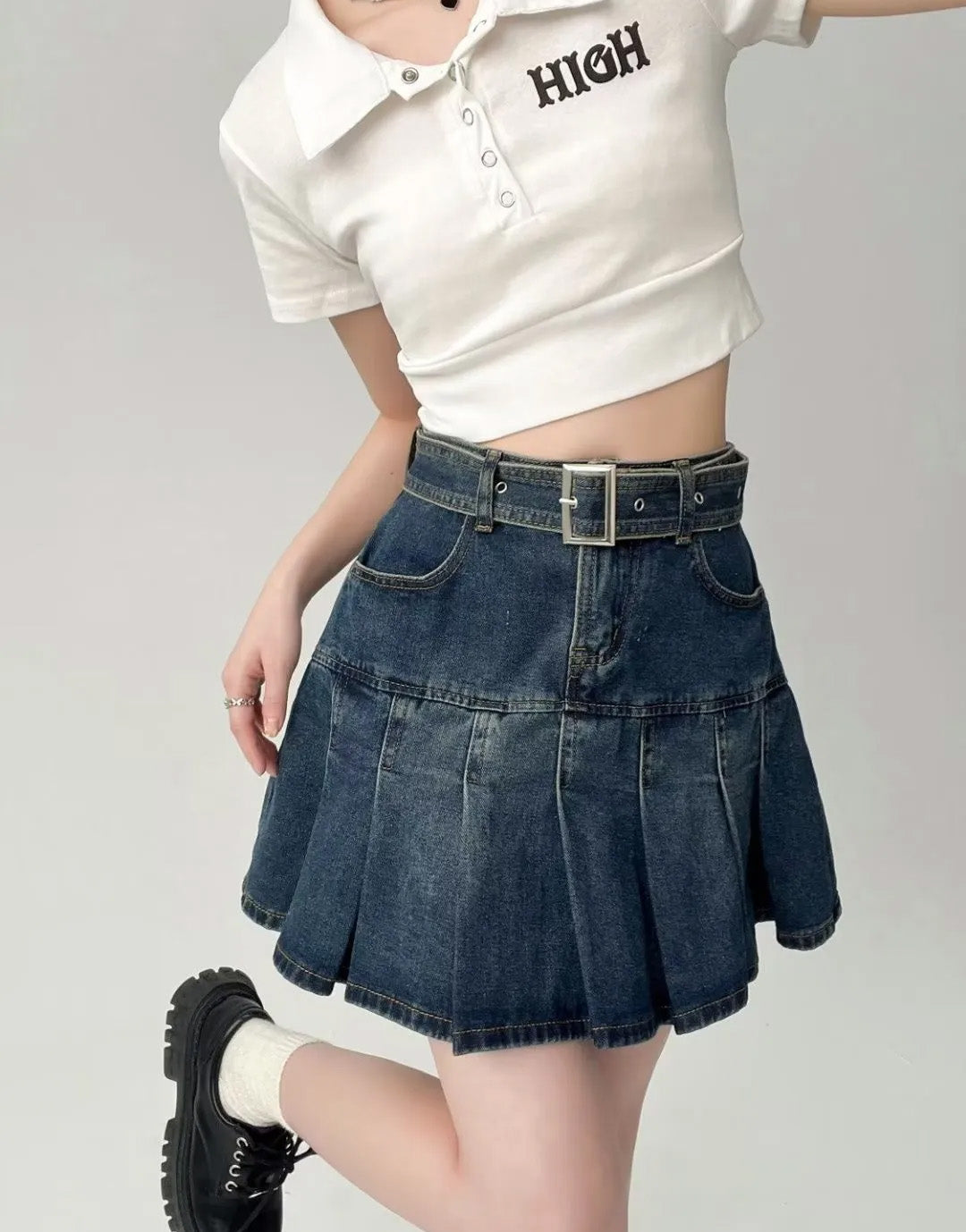 Y2K Mini Jean Skirt