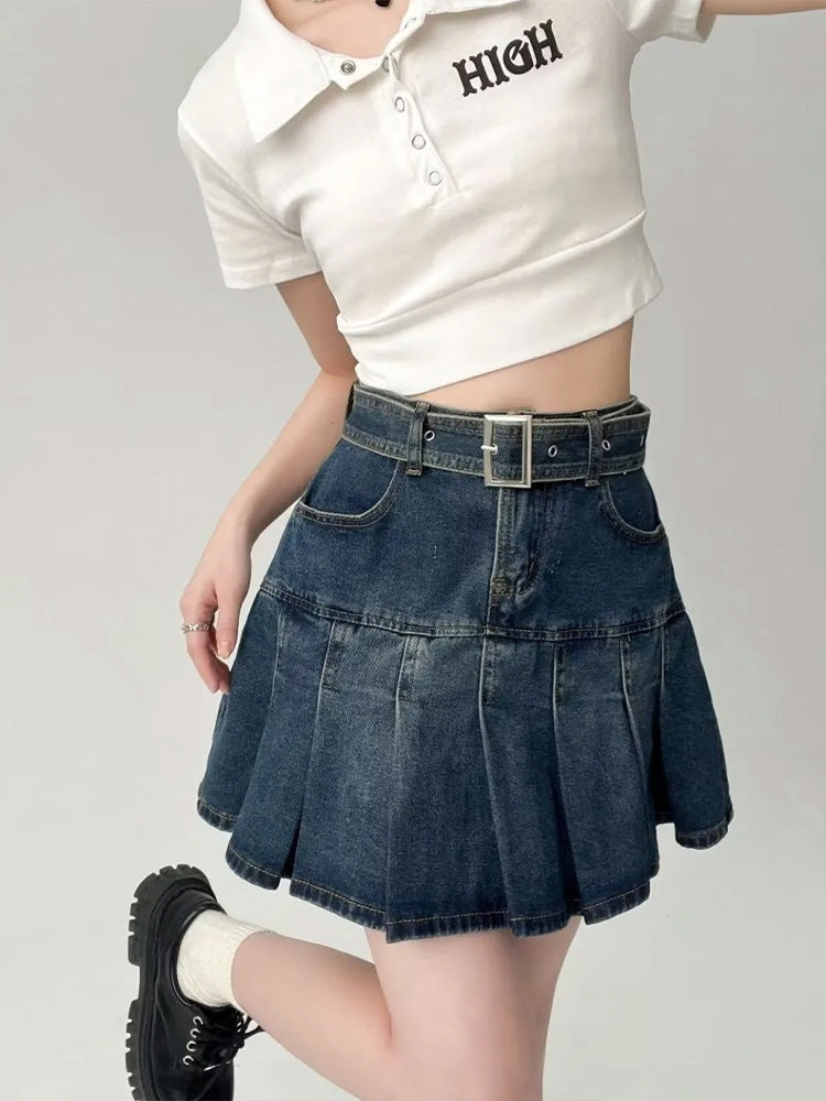 Y2K Mini Jean Skirt