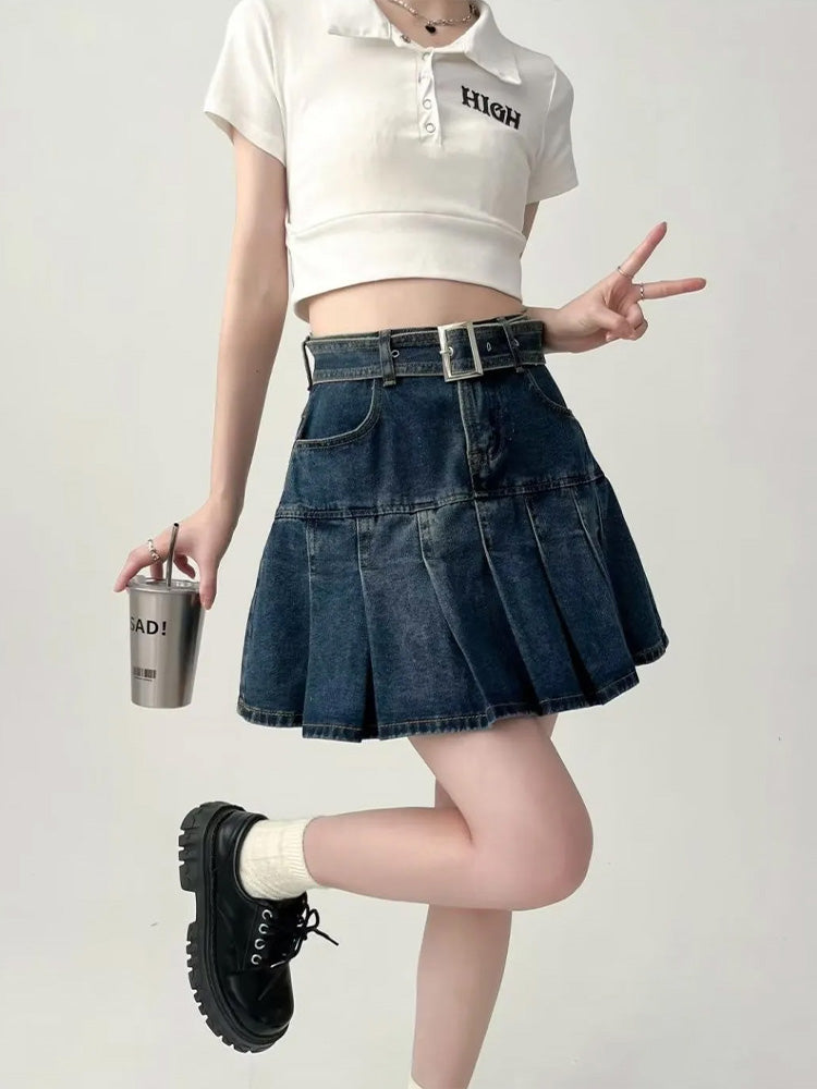 Y2K Mini Jean Skirt