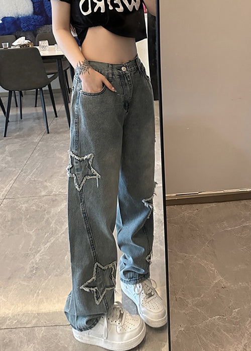 Star Embroidered Jeans