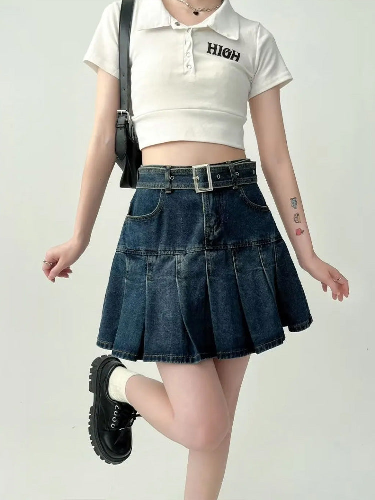 Y2K Mini Jean Skirt