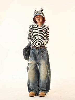 Y2K Damaged Denim Pants